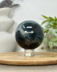 Banded Agate & Green Quartz Druzy Sphere Geode - SPH0190