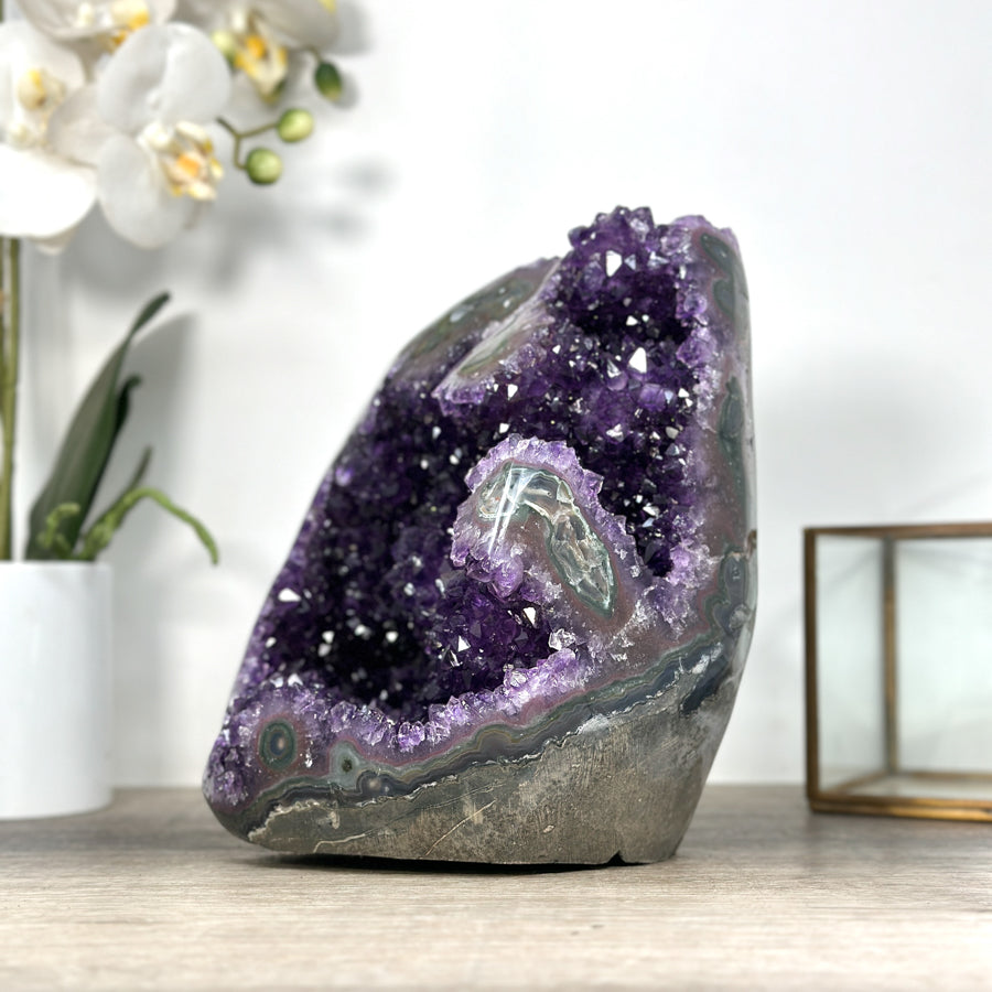 Large Amethyst Geode with Beautiful Stalactite Formations - CBP1223