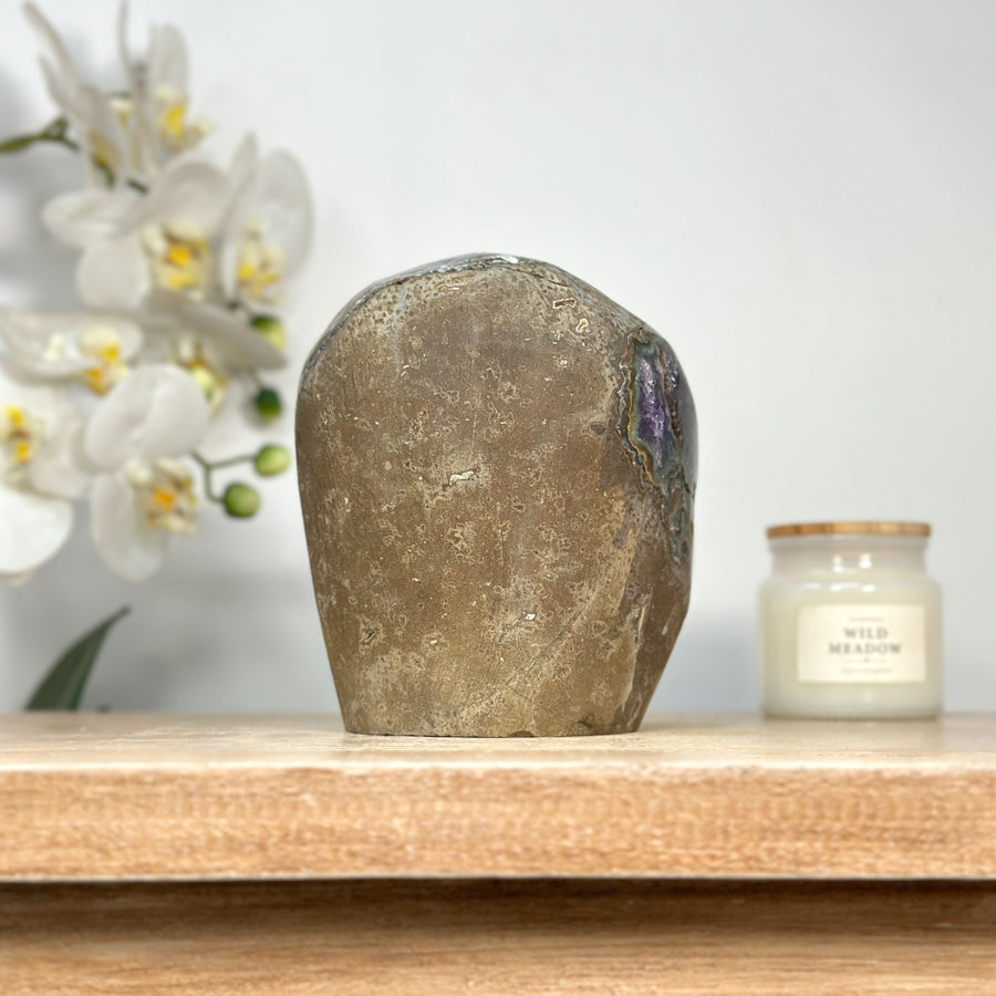 Natural Self Standing Amethyst with Green Jasper Matrix - CBP1118