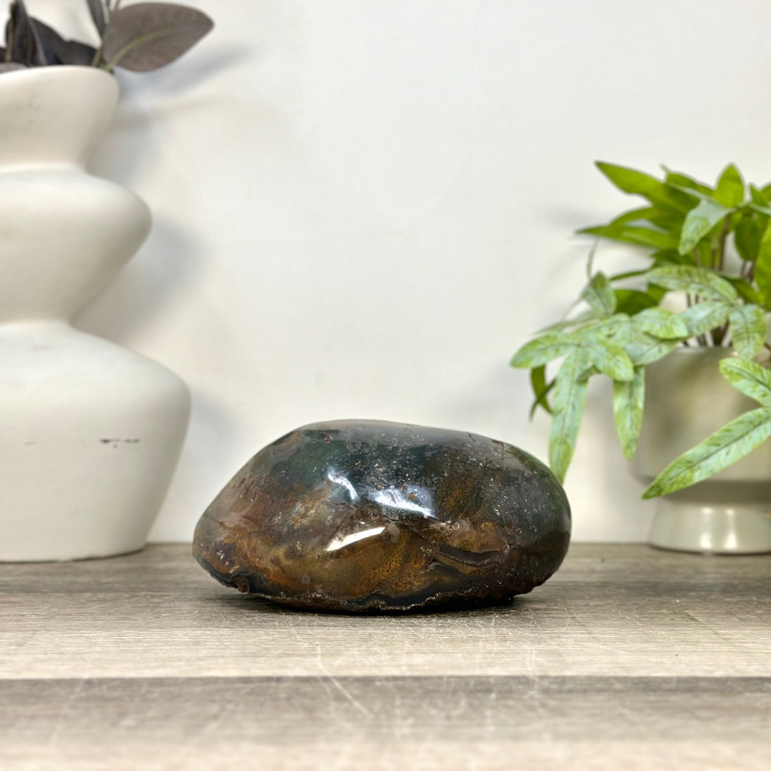 Uruguayan Amethyst Geode with Polished Agate Shell - STGE0118