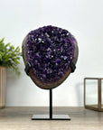 Top Grade Natural Amethyst Crystal Cluster on Metal Stand – Deep Purple Specimen from Uruguay - MWS2412