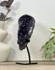 Natural Deep Purple Amethyst Cluster on Metal Stand - MWS3189