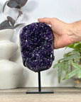 Natural Deep Purple Amethyst Cluster on Metal Stand - MWS3211