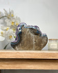Natural Amethyst & Blue Banded Agate Self Standing Cathedral - CBP1129