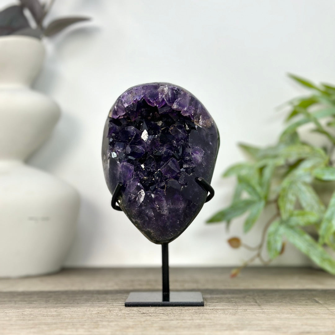 Natural Uruguayan Amethyst Specimen on Stand - MWS3268