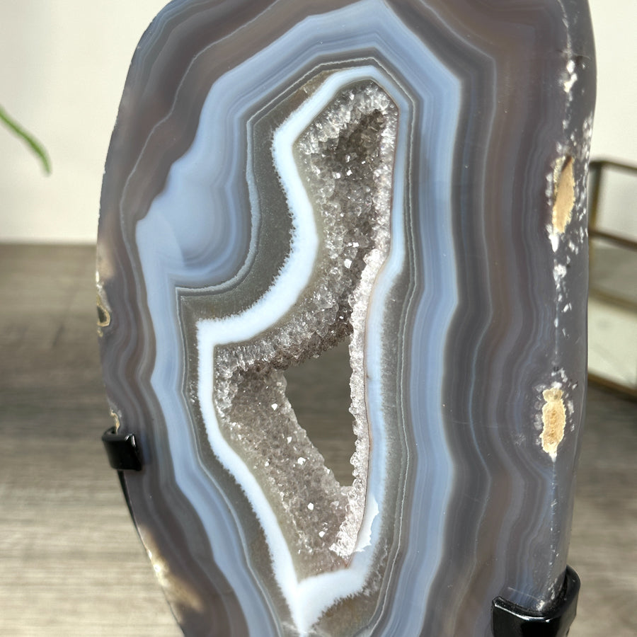 Stunning Blue Banded Agate Slice Portal - MWS2112
