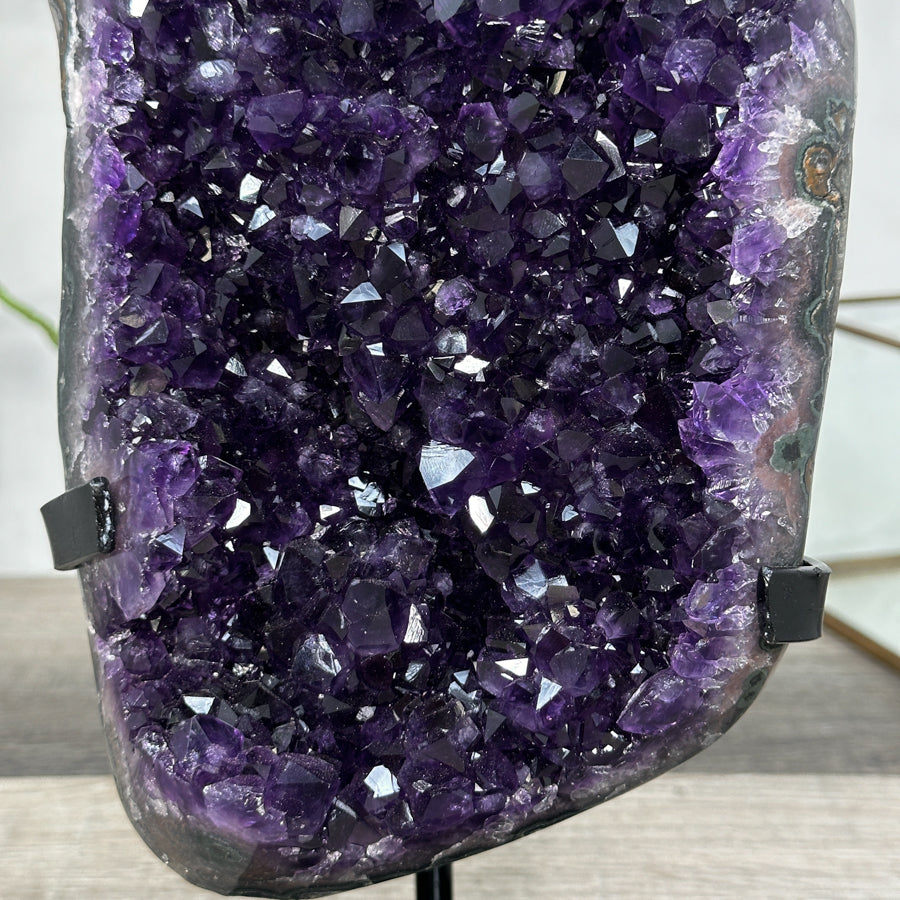 Top Grade Amethyst Cluster on Metal Stand – Stunning Crystal Piece for Office Decor - MWS2704