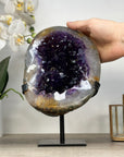 Large Natural Amethyst Geode with Quartz Shell – Deep Purple and Shiny Crystals - MWS2392