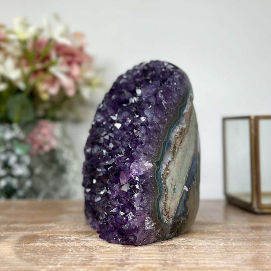 Large Natural Deep Purple Amethyst Cathedral with Polished Edges - CBP1084