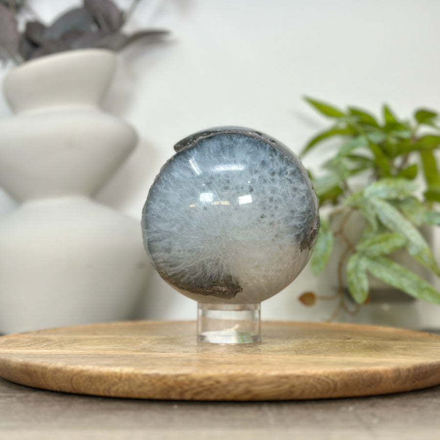 Natural Green Quartz Druzy Sphere Geode - SPH0185