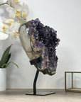 Beautiful Natural Amethyst Crystal Cluster, Metal Stand included - MWS2096