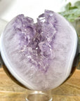 Amethyst & Banded Agate Sphere Geode with Druzy Crystal Cavity - SPH0182