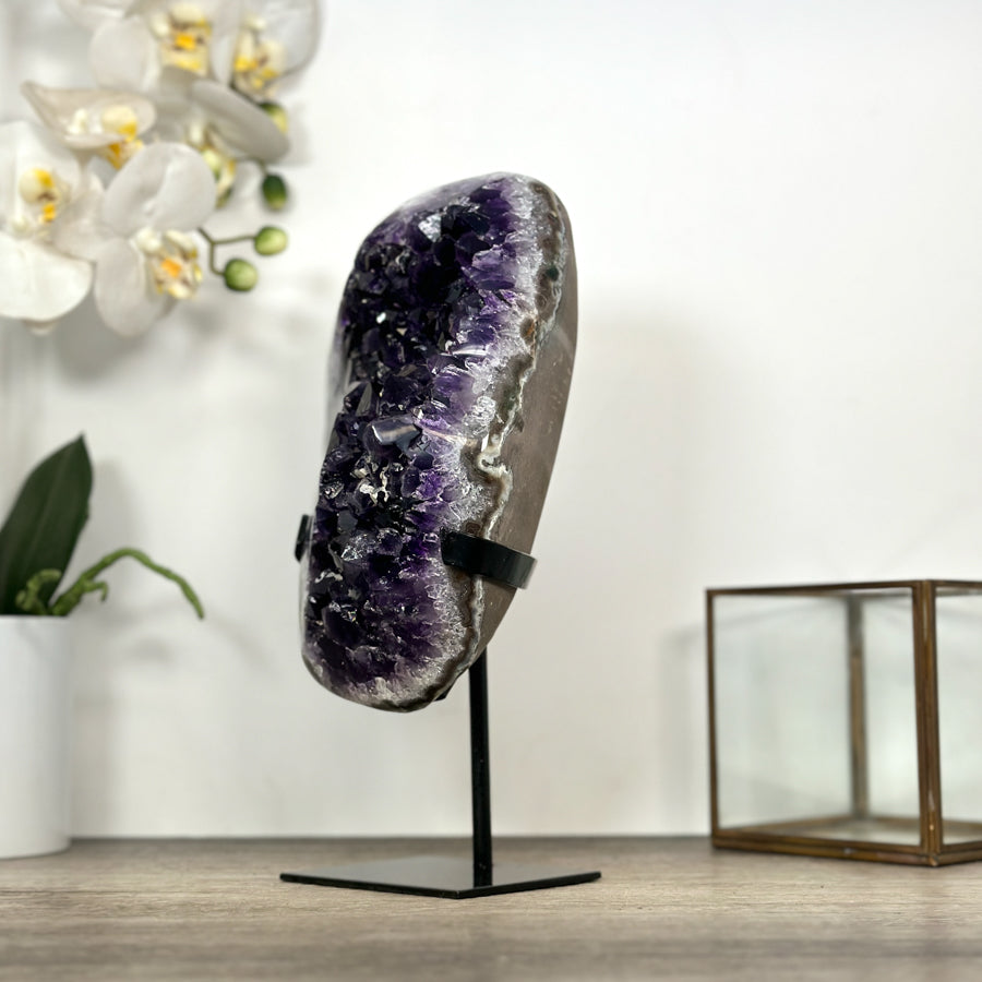 Natural Amethyst Cluster on Metal Stand - MWS3020