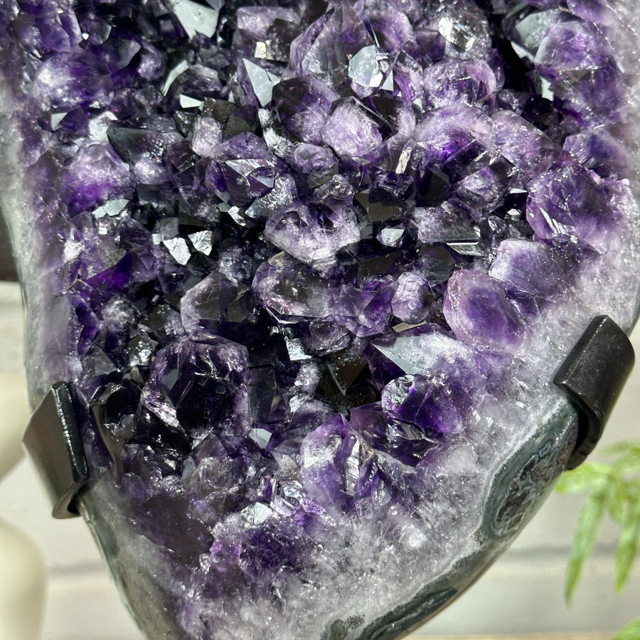 Huge Natural Amethyst Specimen on Metal Stand - MWS3149