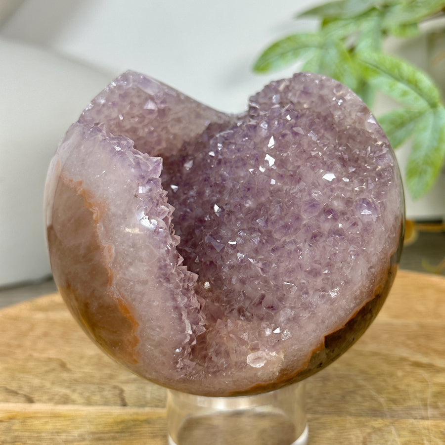 Amethyst Druzy &amp; Jasper Sphere Geode - SPH0179