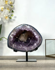 Amethyst Geode on Stand with Agate Shell - MWS2733
