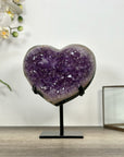 Amethyst & Agate Stone Heart - Stand Included - HST0341