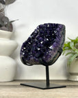 A Grade Natural Amethyst Crystal Specimen on Metal Stand - MWS3393