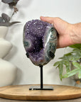 Amethyst & Green Jasper Geode on Metal Stand - MWS3101