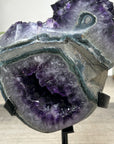 Amethyst Geode with Deep Purple and Green Bands – Natural Display Piece on Stand - MWS2817