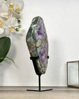 Amethyst, Quartz & Green Jasper Slice on Metal Stand - MWS2924