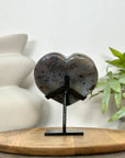 Blue Agate & Quartz Druzy Stone Heart - HST0350