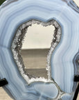 Natural Blue Banded Agate Portal with Metallic Stand - MWS2916