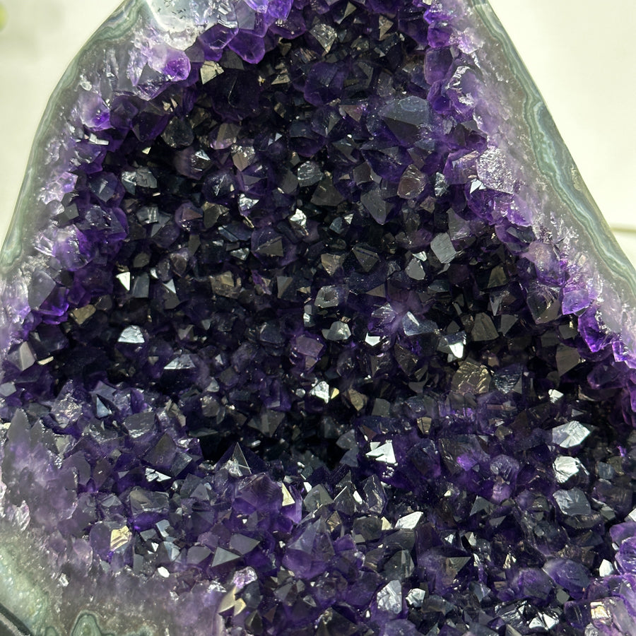 Amethyst Geode Cluster on Stand – Home Decor Display Specimen - MWS2638