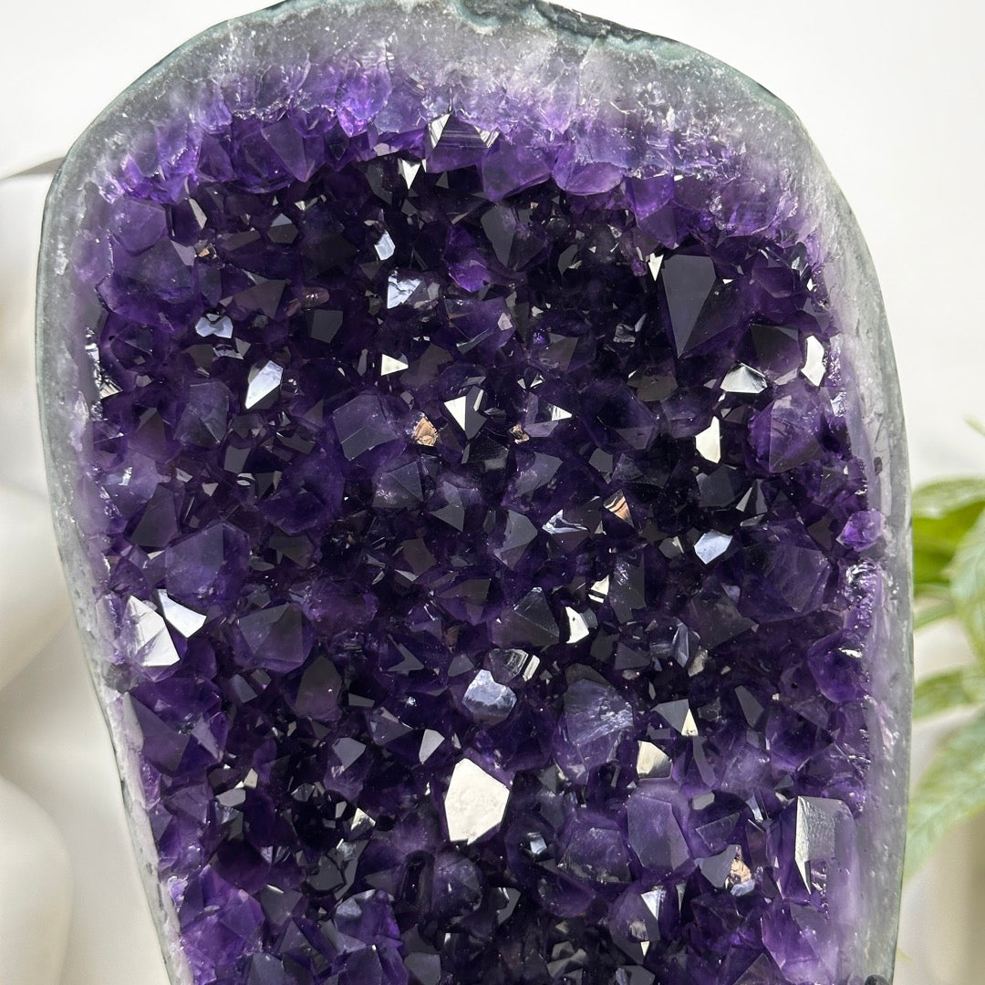 Natural A Grade Amethyst Cluster with Stand - MWS3394