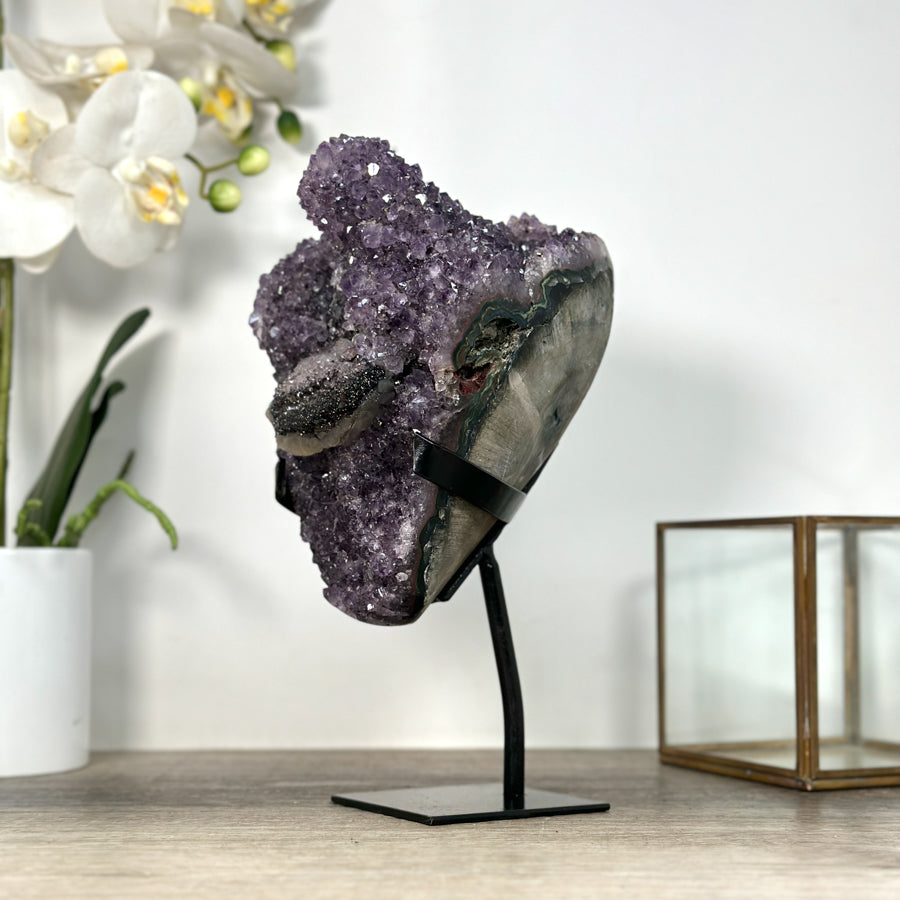 Natural Amethyst Cluster with Stalactite Formation &amp; Collector Grade Calcite - MWS2531