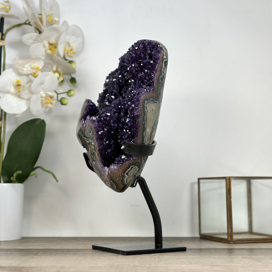 Amethyst Geode with Deep Purple Crystals and Natural Banding - MWS2934