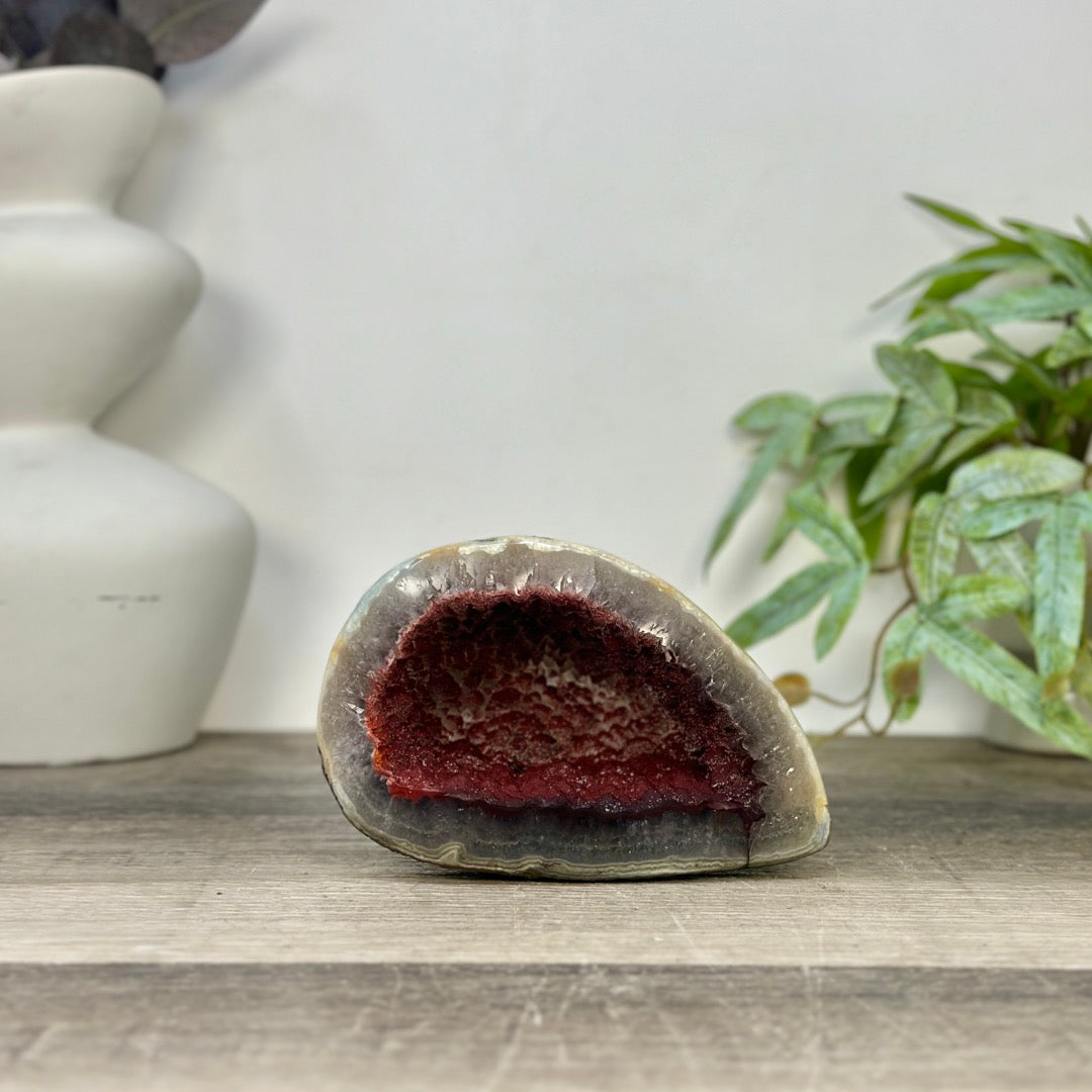 Unique Natural Red Quartz Geode from Uruguay - STGE0057