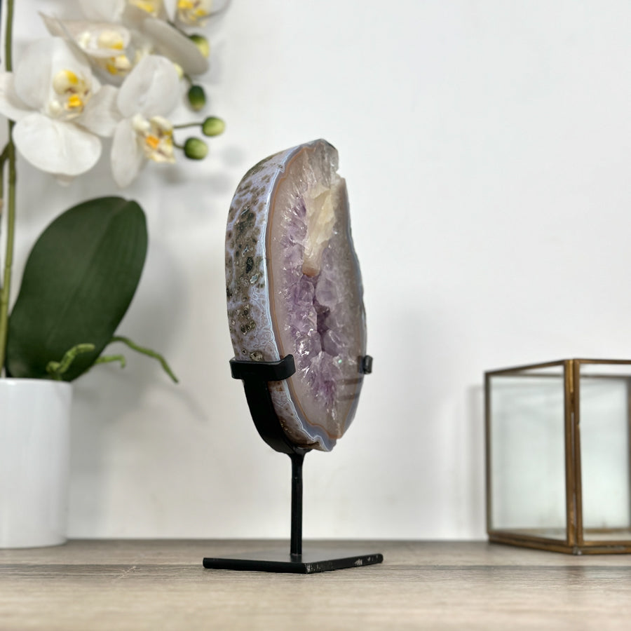 Amethyst Geode Slice with Deep Purple Crystals - MWS2914