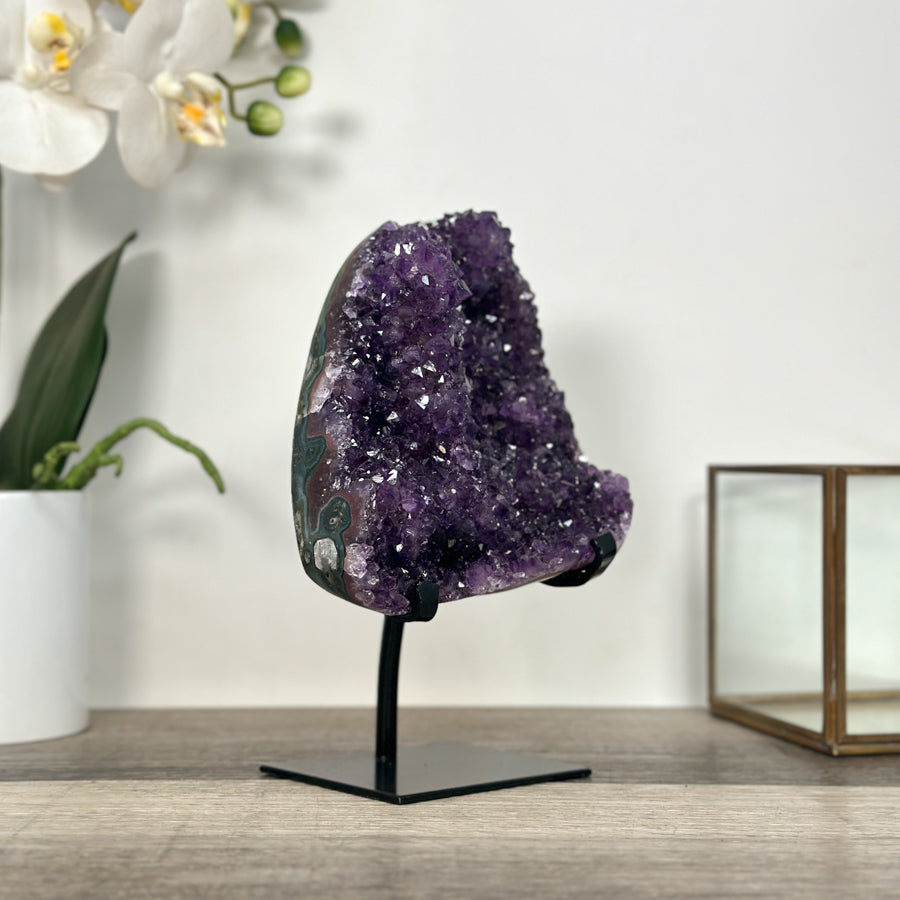 Amethyst Crystal Cluster on Stand for Home Decor Display - MWS2643