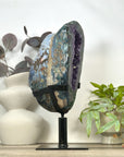 Unique Double Amethyst & Agate Geode with Rotary Stand - MWS3176