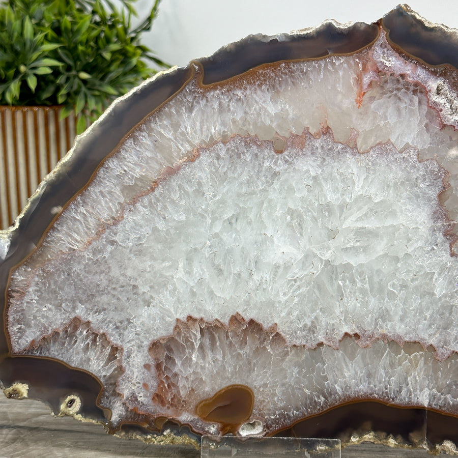 Natural Agate &amp; Quartz Stone Slice for Home Decor - SLC0012