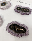 Amethyst & Quartz Stalactite Slices Set - Natural Crystal for Handmade Jewelry - STS0069