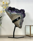 Natural Amethyst Crystal Specimen With Blue Banded Agate – Unique Purple Display Piece for Home Decor - MWS2502
