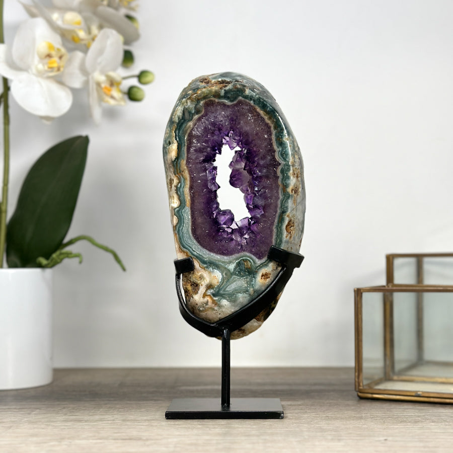 Stunning Natural Amethyst &amp; Green Jasper Stone Portal - MWS2231