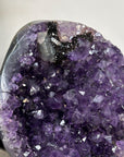 Uruguayan Amethyst Geode With Large Crystals & Black Hematite – Deep Purple Premium Display Piece for Elegant Home Decor - MWS2524