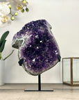 Natural Uruguayan Amethyst Statement Piece on Metal Stand - MWS2846