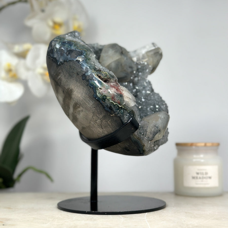 Quartz Freeform Crystal Formatin with Calcite inclusions - MWS1290