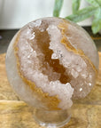 Yellow Tone Quartz Druzy Sphere Geode - SPH0172