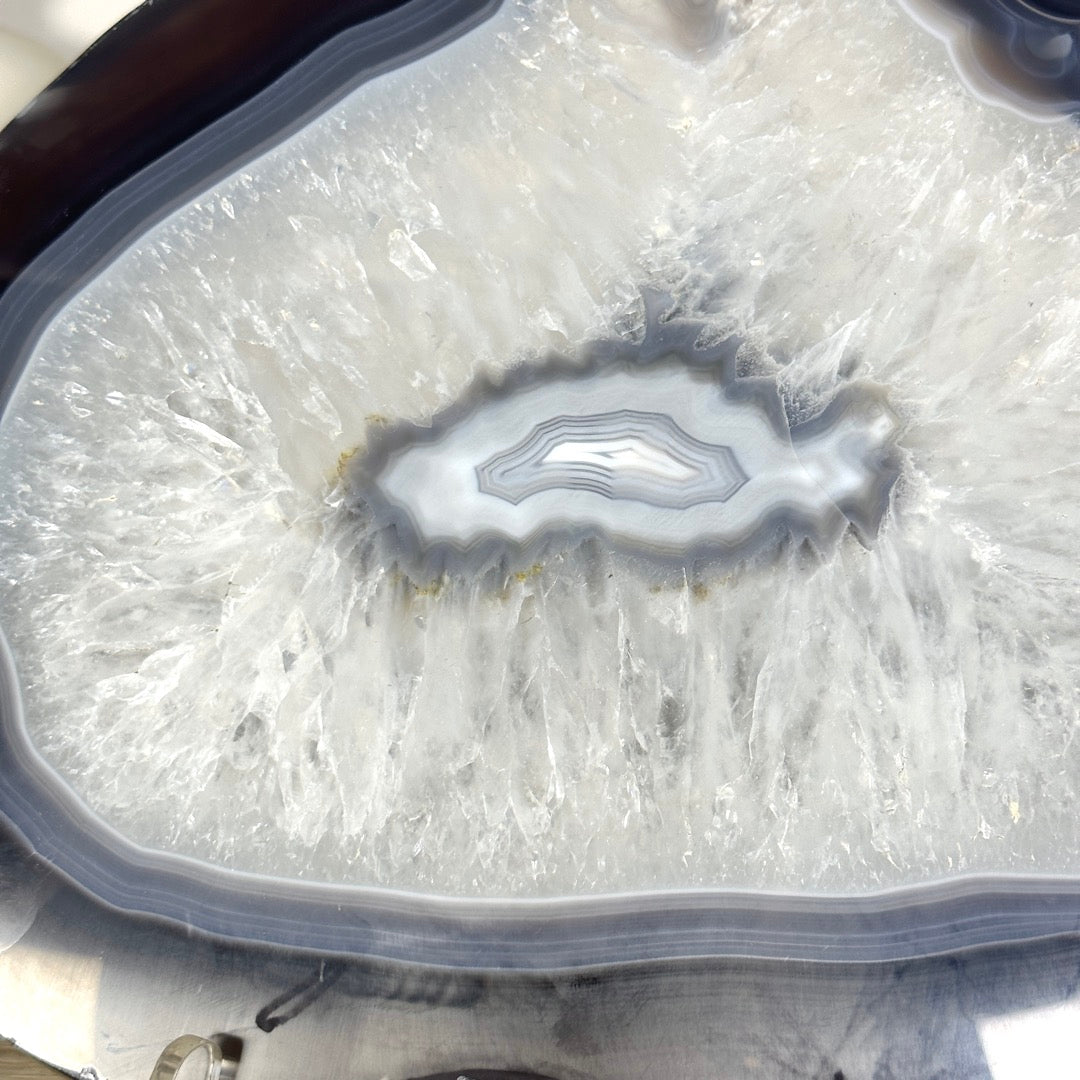 Uruguayan Blue Banded Agate Slice - SLC0023