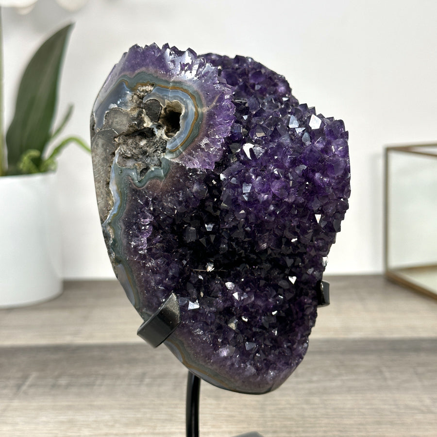 Deep Purple Amethyst Stone cluster on Stand - MWS2859