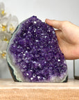 Amethyst Crystal Cluster with Deep Purple Points and Green Jasper Shell - CBP1164