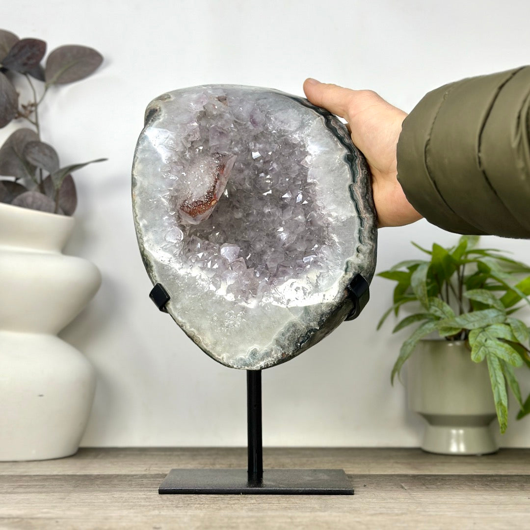 Natural Uruguayan Quartz Geode with Calcite Inclusion - MWS3397