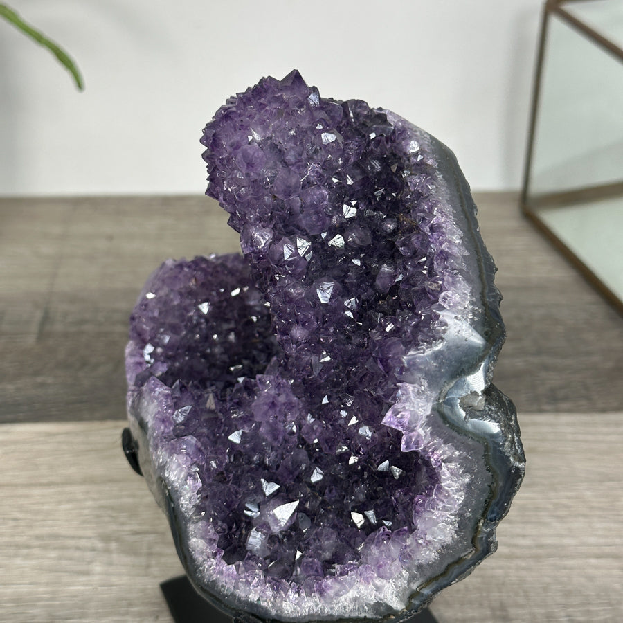 Amethyst Crystal Cluster on Stand – Stalactite Mineral Specimen for Collector Display - MWS2686