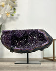 Deep Purple Amethyst Crystal Geode on Stand – Home or Office Decor Display - MWS2628