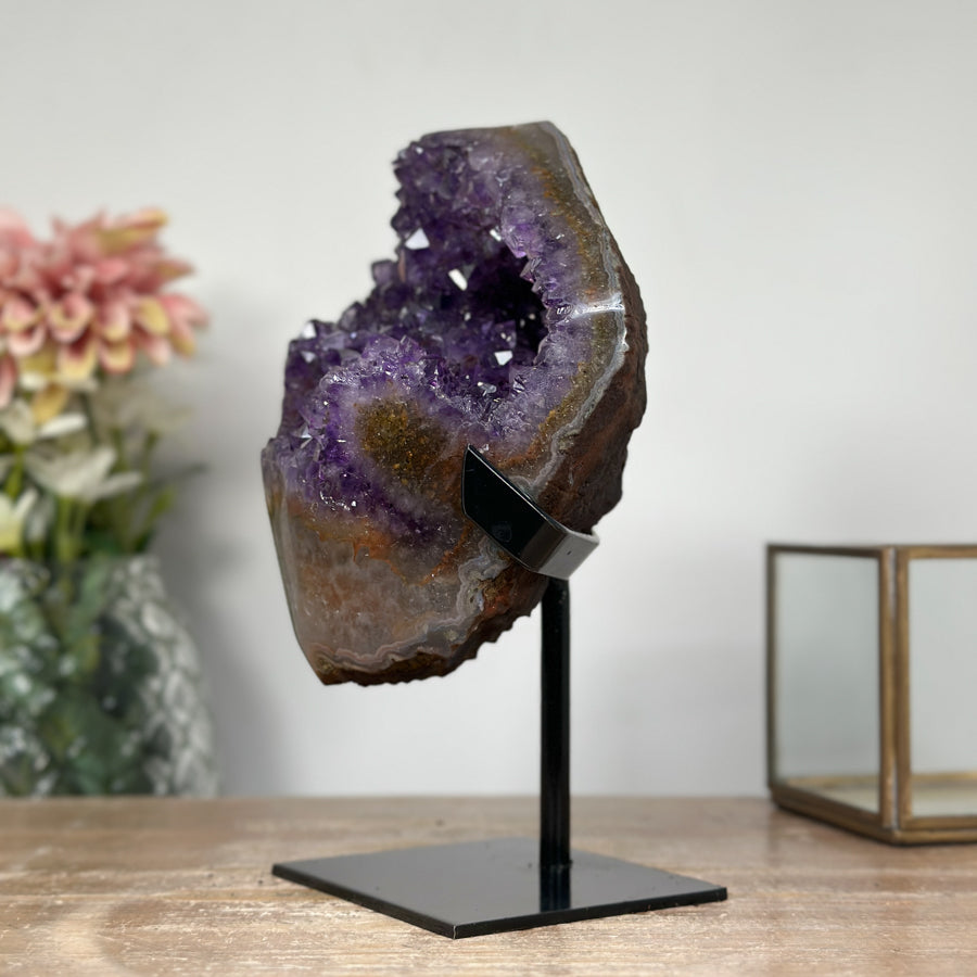 Amethyst Crystal Cluster with Beautiful yellow Banding - MWS1157